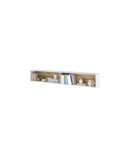 Bed Concept open wandkast breed Wit - Ambachtelijk eik