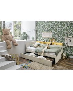Gestoffeerd Opbergbed Uno 140 x 200 Beige/Eiken