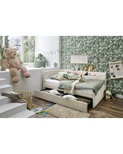 Gestoffeerd Opbergbed Uno 140 x 200 Beige/Wit
