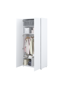 Bed Concept 2-deurs kledingkast D55 Hoogglans wit