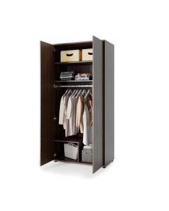 Bed Concept 2-deurs kledingkast D55 Bruin / Donker walnoot