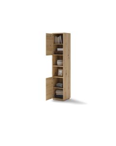 Bed Concept aanbouwkast 2 deurs - 2 open vakken Ambachtelijk eik
