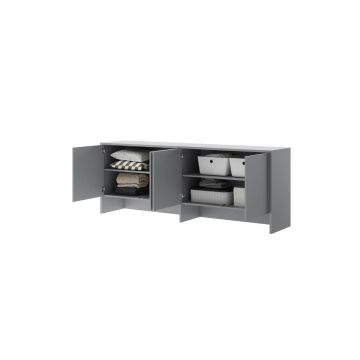 Bed Concept opzetkast 4-deurs 80H Grijs