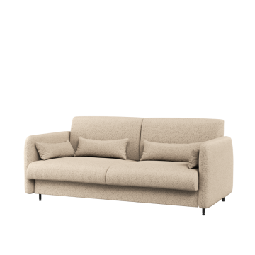 Bed Concept sofa 140 Beige Boucle voor opklapbed hoogglans wit