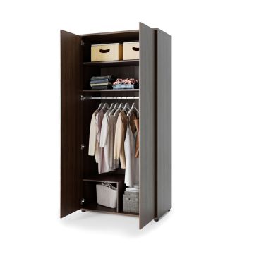 Bed Concept 2-deurs kledingkast D55 Bruin / Donker walnoot