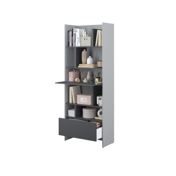 Bed Concept boekenkast breed H218 Grijs - Antraciet
