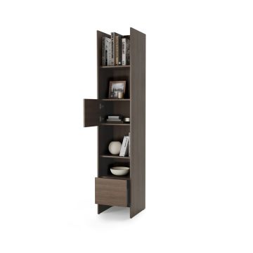 Bed Concept boekenkast smal H218 Bruin / Donker walnoot