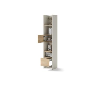 Bed Concept boekenkast smal H218 Cashmere - licht eik