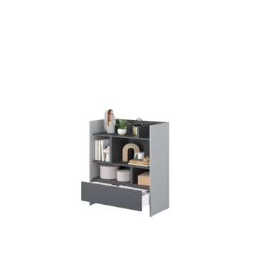 Bed Concept boekenkast breed H108 Grijs - Antraciet