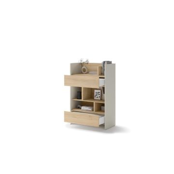 Bed Concept boekenkast breed H138 Cashmere - licht eik