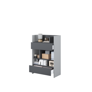 Bed Concept boekenkast breed H138 Grijs - Antraciet