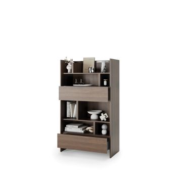 Bed Concept boekenkast breed H158 Bruin / Donker walnoot
