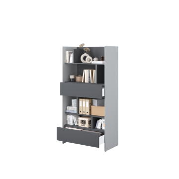 Bed Concept boekenkast breed H178 Grijs - Antraciet