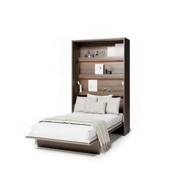 Opklapbed verticaal 140 x 200 Bruin / Donker walnoot Bed Concept 