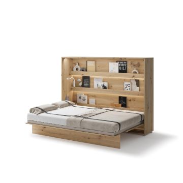 Bed Concept opklapbed horizontaal 140 Ambachtelijke eik