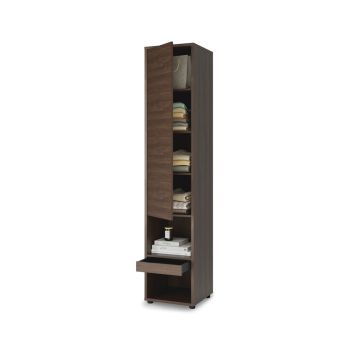 Bed Concept aanbouwkast 1 deur - 1 lade Bruin / Donker walnoot