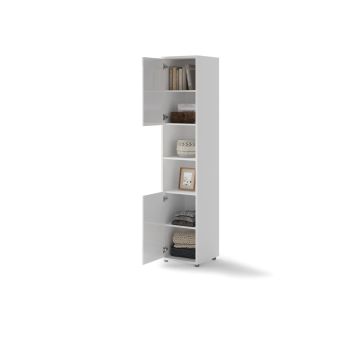 Bed Concept aanbouwkast 2 deurs - 2 open vakken Hoogglans wit