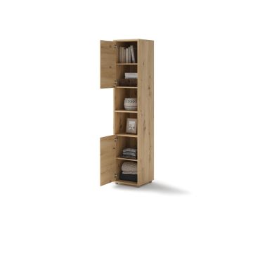 Bed Concept aanbouwkast 2 deurs - 2 open vakken Ambachtelijk eik