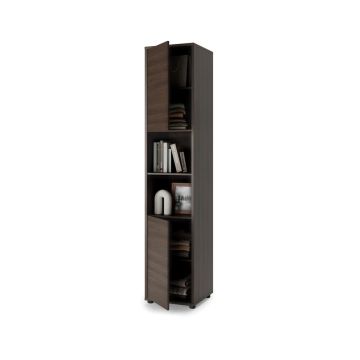 Bed Concept aanbouwkast 2 deurs - 2 open vakken Bruin / Donker walnoot