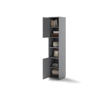 Bed Concept aanbouwkast 2 deurs - 2 open vakken Grijs