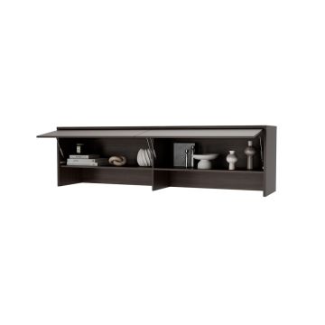 Bed Concept opzetkast 2-klepdeur 60H Bruin / Donker walnoot
