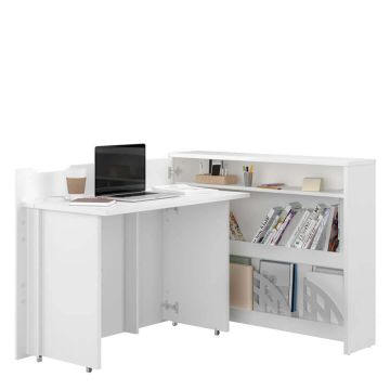 Work Concept bureaukast – 115 cm – links – hoogglans wit