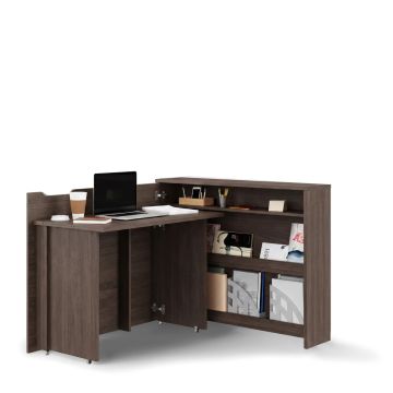 Work Concept bureaukast – 115 cm – links – bruin / donker walnoot