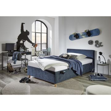 Gestoffeerd Opbergbed Fun 120 x 200 Donker Blauw