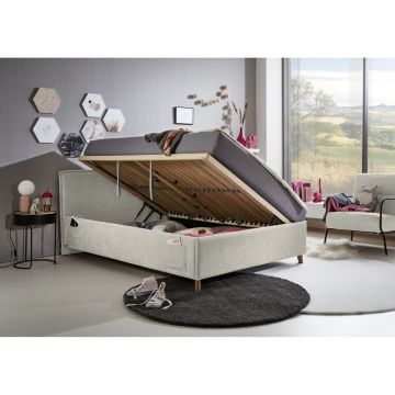 Gestoffeerd Opbergbed Fun 140 x 200 Beige