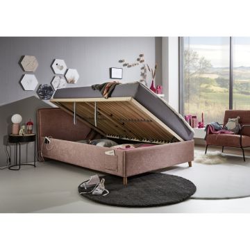 Gestoffeerd Opbergbed Fun 120 x 200 Oud-Roze