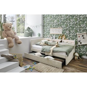 Gestoffeerd Opbergbed Uno 120 x 200 Beige/Wit
