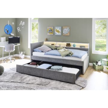 Gestoffeerd Opbergbed Uno 120 x 200 Grijs/Wit