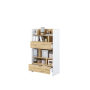 Bed Concept boekenkast breed H158 Wit - Ambachtelijk eik