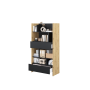Bed Concept boekenkast breed H178 Ambachtelijk eik - Zwart