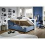 Gestoffeerd Opbergbed Cool 90 x 200 met rugleuning Blauw