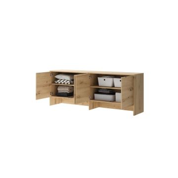 Bed Concept opzetkast 4-deurs 80H Ambachtelijk eik