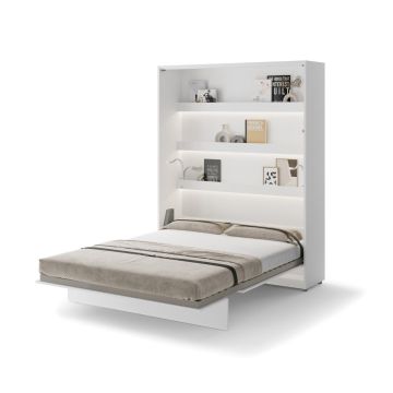 Opklapbed verticaal 160 x 200 Hoogglans wit Bed Concept 