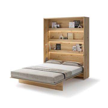 Opklapbed verticaal 160 x 200 Ambachtelijke eik Bed Concept 