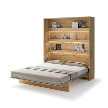 Opklapbed verticaal 180 x 200 Ambachtelijke eik Bed Concept 