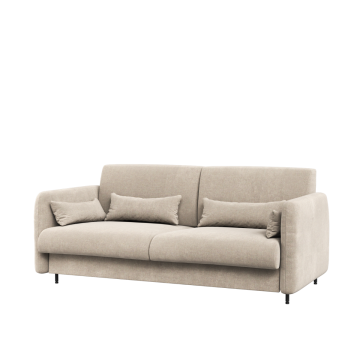 Bed Concept sofa 140 Beige voor opklapbed bruin / donker walnoot