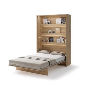 Opklapbed verticaal 140 x 200 Ambachtelijk eiken Bed Concept