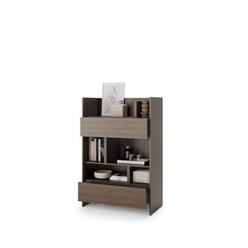 Bed Concept boekenkast breed H138 Bruin / Donker walnoot