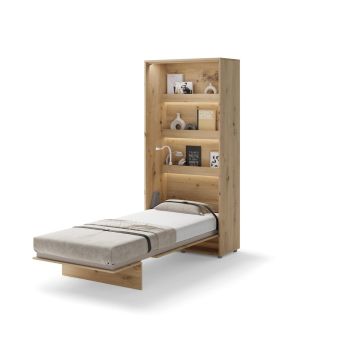 Opklapbed verticaal 90 x 200 Ambachtelijke eik Bed Concept 