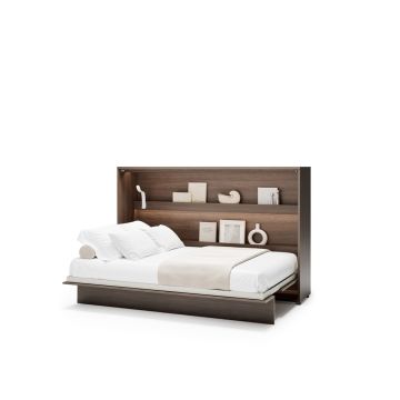 Opklapbed horizontaal 120 x 200 Bruin / Donker walnoot Bed Concept 