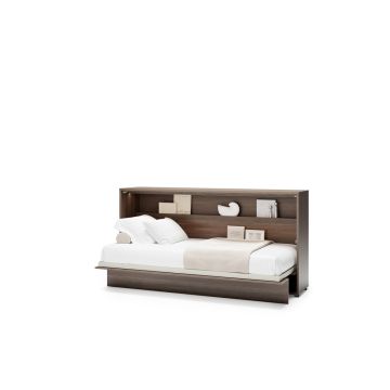 Opklapbed horizontaal 90 x 200 Bruin / Donker walnoot Bed Concept