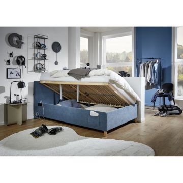 Gestoffeerd Opbergbed Cool 90 x 200 Blauw