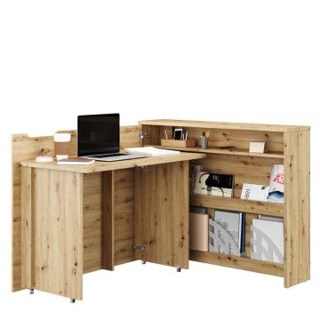 Work Concept bureaukast – 115 cm – links – ambachtelijk eiken
