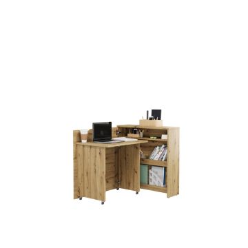 Work Concept Slim bureaukast – 90 cm – links – ambachtelijk eiken