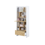 Bed Concept boekenkast breed H218 Wit - Ambachtelijk eik