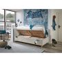 Gestoffeerd Opbergbed Fun 90 x 200 met rugleuning Beige